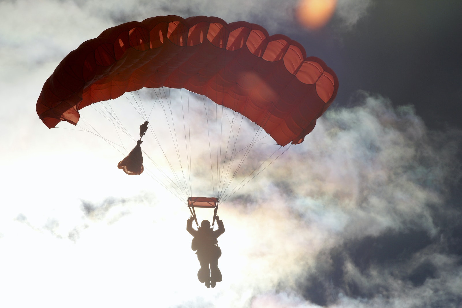 portrait parachute coucher de soleil